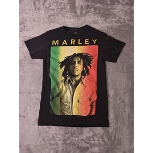Bob Marley T-Shirt Size Small Black Graphic Print Tee Short Sleeve Reggae